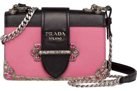 prada cahier crystal chain pink|Prada Sequinned wallet.